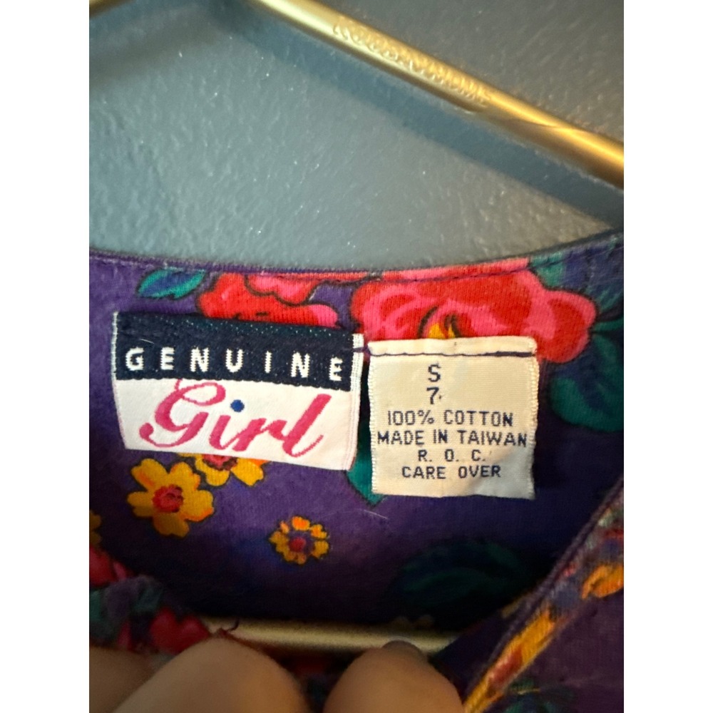 Vintage Genuine Girl purple floral dress - Picture 4 of 4
